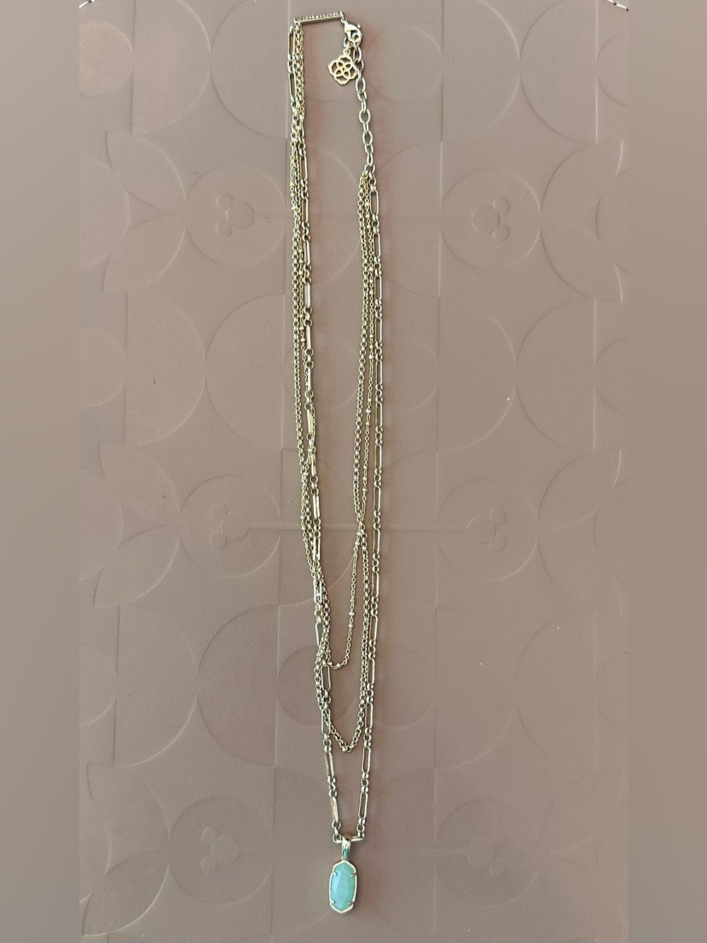 Kendra Scott Mini Elisa Gold Tone Triple Strand Necklace NWOT